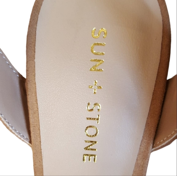 Sun + Stone, Heel Shoes Size 9.5 Brown Womens Dress Sandals Suede Platform - Picture 4 of 15